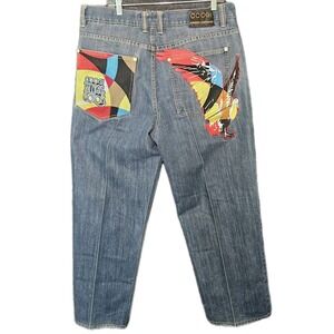 COOGI Denim Jeans  Embroidered Logo Pocket Mens Size 38x34 Hip Hop